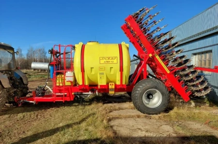 Агрегат почвенного внесения удобрения «АПВУ-12» предназначен для точечного почвенного внесения жидких удобрений
